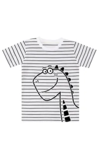 Denokids Cute Dino Striped Boy's Summer T-shirt Capri Shorts Set - Image 5