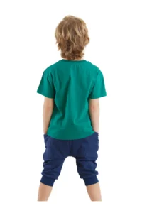 Denokids Funny Crocodile Boy Summer T-shirt Pocket Capri Shorts Set - Image 2