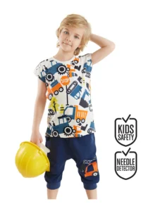 Denokids Cars Boy's Summer T-shirt Capri Shorts Set