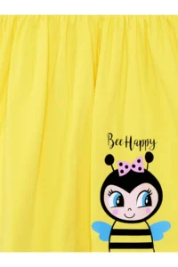 Denokids Arı Girl's Strappy Frilled Yellow Summer Dress - Image 5