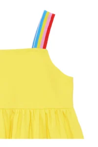 Denokids Arı Girl's Strappy Frilled Yellow Summer Dress - Image 6