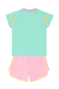 Denokids Kalpli Girls' Summer T-Shirt Shorts Set - Image 4