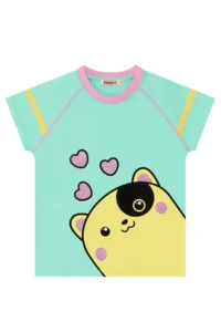 Denokids Kalpli Girls' Summer T-Shirt Shorts Set - Image 5