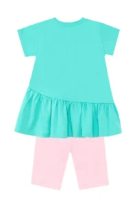 Denokids Sea Rabbit Girl's Summer Frilly T-shirt Tights Set - Image 4
