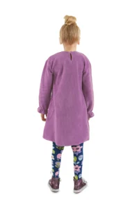 Denokids Floral Girls' Lilac Velvet Dress - Image 2