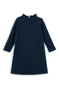 Denokids Gelincik Girls' Navy Blue Dress - Image 4