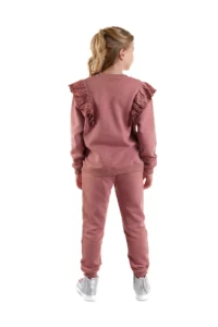 Denokids Frilly Girls' Dusty ROSE Tracksuit - Image 2