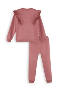 Denokids Frilly Girls' Dusty ROSE Tracksuit - Image 4