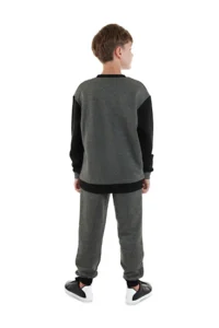 Denokids Wild Oversized Boys' Gray Tracksuit Set - Image 2