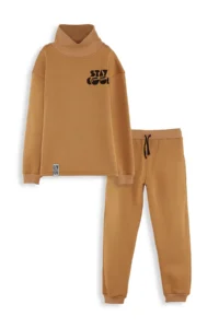 Denokids Stay Cool Oversize Boy's Mustard Tracksuit Set - Image 3