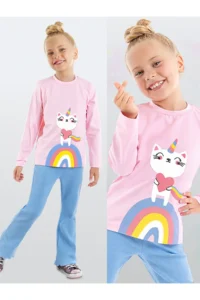 Denokids Catcorn Girls' T-Shirt Pants Set