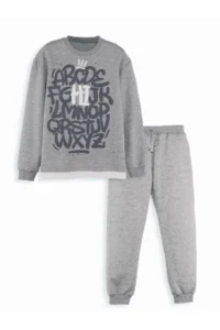 Denokids Harfler Boys' Gray Tracksuit Set - Image 3