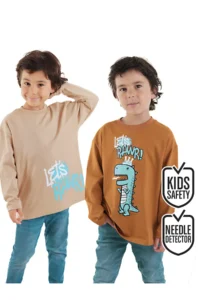 Denokids Let's Rawr Boys' 2 Sets Paket T-Shirt
