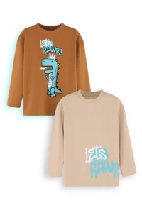 Denokids Let's Rawr Boys' 2 Sets Paket T-Shirt - Image 3