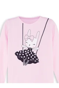Denokids Polka Dot Rabbit Girls' T-Shirt Leggings Set - Image 5