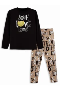 Denokids Love Girls' T-Shirt Leggings Set - Image 3