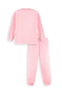 Denokids Striped Dostlar Girls' Pink Tracksuit Set - Image 4