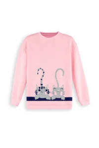 Denokids Striped Dostlar Girls' Pink Tracksuit Set - Image 5
