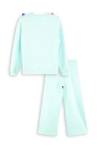 Denokids Girls' with pompom MINT Tracksuit - Image 4