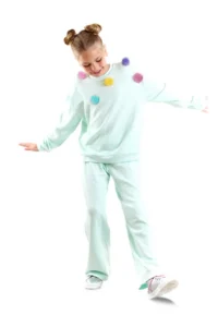 Denokids Girls' with pompom MINT Tracksuit - Image 5