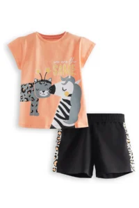 Denokids Zebra and Leo Girls' T-Shirt Shorts Set - Image 3