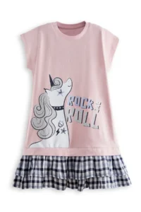 Denokids Unicorn Rock Girls' Plaid Dress - Image 3