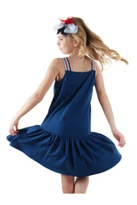 Denokids Denizci Unicorn Navy Blue Girls' Dress - Image 2