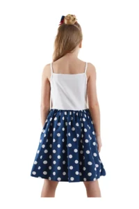 Denokids LILY Girls' Puantiye Navy Blue Dress - Image 2