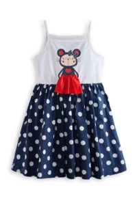 Denokids LILY Girls' Puantiye Navy Blue Dress - Image 3