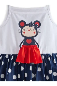Denokids LILY Girls' Puantiye Navy Blue Dress - Image 5