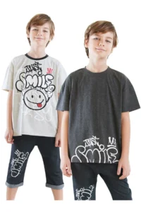 Denokids Just Smile Boys' 2 Sets Paket T-Shirt