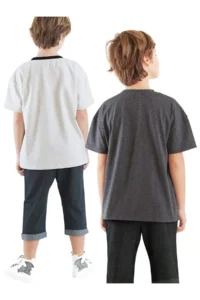 Denokids Just Smile Boys' 2 Sets Paket T-Shirt - Image 2