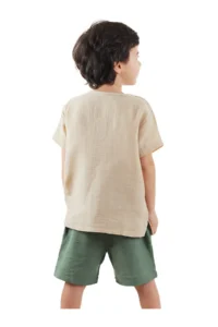 Denokids Kaplan Summer Boys' Muslin Shorts Set - Image 2