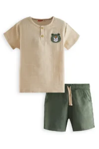 Denokids Kaplan Summer Boys' Muslin Shorts Set - Image 3