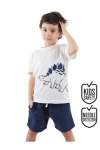 Denokids Dinozor Boys' T-Shirt Muslin Shorts Set
