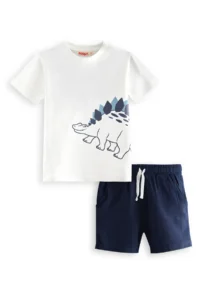 Denokids Dinozor Boys' T-Shirt Muslin Shorts Set - Image 3