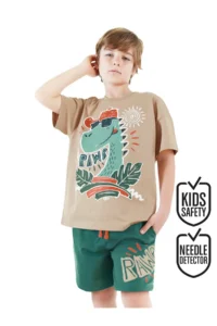 Denokids Summer Dino Boys' T-Shirt Shorts Set
