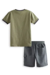 Denokids Explore Boys' T-Shirt Gabardine Shorts Set - Image 4