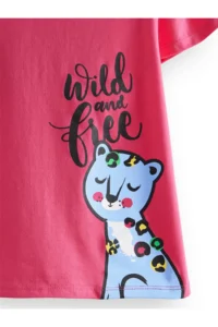 Denokids Girls' Black Leopard 2 Sets Paket T-Shirt - Image 5