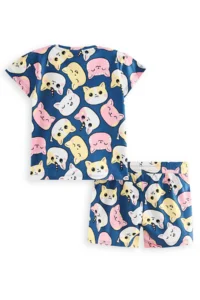 Denokids Sevimli Kediler T-Shirt Shorts Set - Image 4
