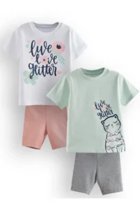 Denokids Flowers Girls' 2 Sets Pajamas Set - Image 3