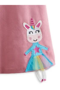 Denokids Lilycorn Girls' Pink Summer Dress - Image 5
