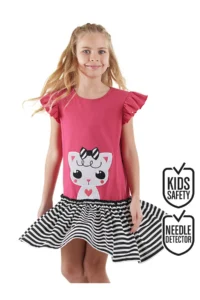 Denokids Kedicik Girls' Fuchsia Summer Dress