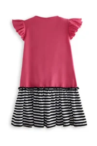Denokids Kedicik Girls' Fuchsia Summer Dress - Image 4