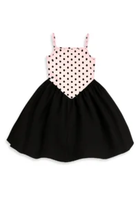 Denokids Girl's Dress Cotton Pink Black Polka Dot Spring Summer Season 5-8 Years - Image 4
