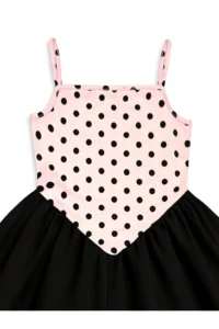 Denokids Girl's Dress Cotton Pink Black Polka Dot Spring Summer Season 5-8 Years - Image 6