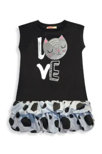 Denokids Girl's Dress Black Cat Spring Summer Season 4-10 Years - Image 4