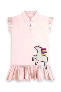 Denokids Girl's Dress Unicorn Appliqued 100% Cotton Shirt Style Dress 4-9 Years - Image 4