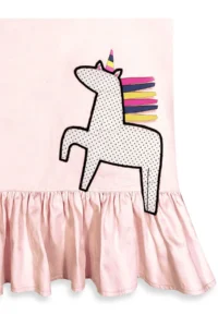 Denokids Girl's Dress Unicorn Appliqued 100% Cotton Shirt Style Dress 4-9 Years - Image 6