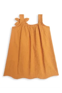 Denokids Girl's Floral Dress Mustard Yellow Spring Summer Season 5-10 Years - Image 5